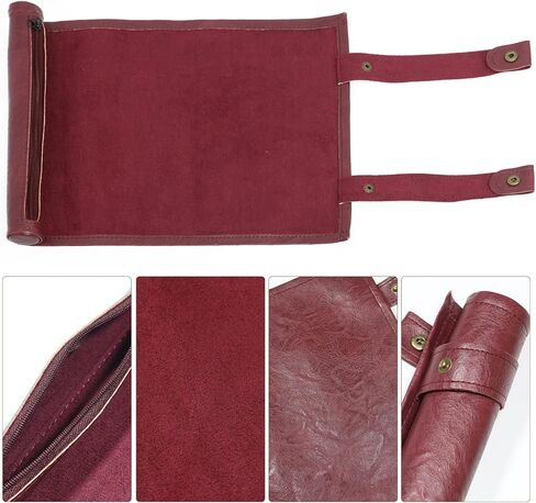 لوهوي صينية حامل النرد من جلد البولي يوريثين مع سحاب قابلة للطي من قطعتين لملحقات العاب النرد (بني وارجواني) in Kuwait