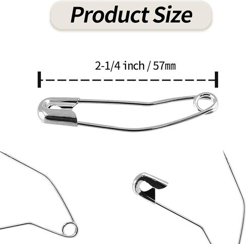 1-1/10 Inch / 28mm Curved Safety Pins,120 PCS Quilting Basting Pins,Size 0 Fastening Pins Nickel-Plated Steel for for Sewing, Quilting, Crafts, Jewelry making and DIY projects. in Saudi Arabia