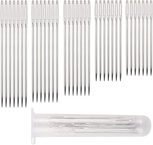 35 Pcs Large Eye Hand Sewing Needles, Assorted Sizes Stitching Needles for Hand Sewing Sharp Embroidery Needles with Storage Case in Kuwait