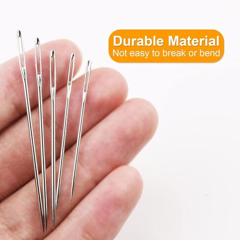 35 Pcs Large Eye Hand Sewing Needles, Assorted Sizes Stitching Needles for Hand Sewing Sharp Embroidery Needles with Storage Case in Kuwait