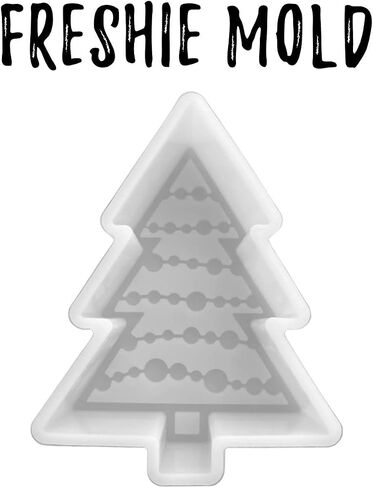 Christmas Tree Freshie Silicone Mold | 3.25" Wide x 4.25" Long x 1" Deep | Freshies, Silicone Mold for Epoxy, Resin, Car Candle| Christmas Tree with Lights for Scented Aroma Beads Holiday in Saudi Arabia
