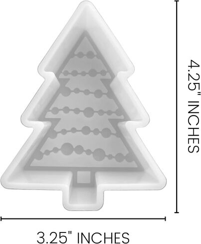 Christmas Tree Freshie Silicone Mold | 3.25" Wide x 4.25" Long x 1" Deep | Freshies, Silicone Mold for Epoxy, Resin, Car Candle| Christmas Tree with Lights for Scented Aroma Beads Holiday in Saudi Arabia