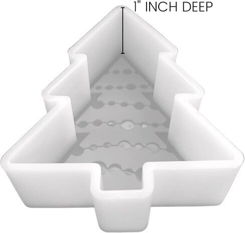 Christmas Tree Freshie Silicone Mold | 3.25" Wide x 4.25" Long x 1" Deep | Freshies, Silicone Mold for Epoxy, Resin, Car Candle| Christmas Tree with Lights for Scented Aroma Beads Holiday in Saudi Arabia