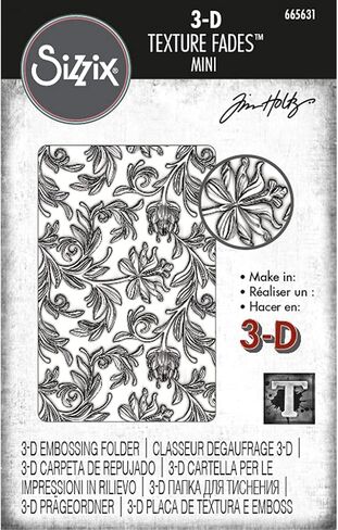 Sizzix 3-D Texture Fades Embossing Folder-Mini Botanical by Tim Holtz, 665631, Multicolor in Saudi Arabia