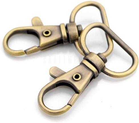 CRAFTMEMORE Swivel Lobster Claw Clasps Classic Trigger Snap Hooks CS10 Purse Landyard Clip 5/8" 3/4" 1" Pack of 10 (1 Inch, Silver) in Kuwait