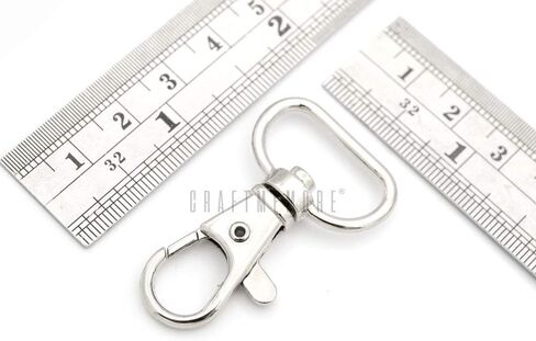 CRAFTMEMORE Swivel Lobster Claw Clasps Classic Trigger Snap Hooks CS10 Purse Landyard Clip 5/8" 3/4" 1" Pack of 10 (1 Inch, Silver) in Kuwait