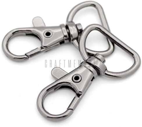 CRAFTMEMORE Swivel Lobster Claw Clasps Classic Trigger Snap Hooks CS10 Purse Landyard Clip 5/8" 3/4" 1" Pack of 10 (1 Inch, Silver) in Kuwait