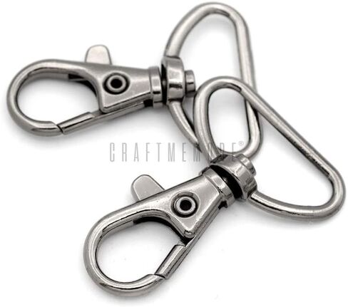 CRAFTMEMORE Swivel Lobster Claw Clasps Classic Trigger Snap Hooks CS10 Purse Landyard Clip 5/8" 3/4" 1" Pack of 10 (1 Inch, Silver) in Kuwait