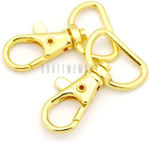 CRAFTMEMORE Swivel Lobster Claw Clasps Classic Trigger Snap Hooks CS10 Purse Landyard Clip 5/8" 3/4" 1" Pack of 10 (1 Inch, Silver) in Kuwait