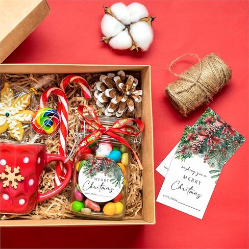 مجموعة ملصقات عيد الميلاد الكلاسيكية - شجرة عيد الميلاد الخضراء - 40 ملصقًا ذاتيًا، على شكل دائري وعلامة، كل 20 قطعة لتغليف الهدايا، وحقائب الهدايا، والصندوق، ومستلزمات الحفلات لتزيين عيد الميلاد - 10 in Kuwait