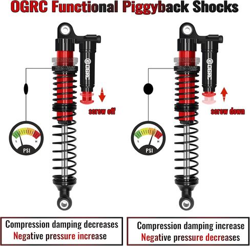 OGRC 100 مم ألومنيوم قابل للتعديل ممتص الصدمات RC ممتص الصدمات للزيت لمحور SCX10 TRX4 TRX6 D90 1/10 RC أجزاء ترقية الزاحف (ذهبي) in Kuwait