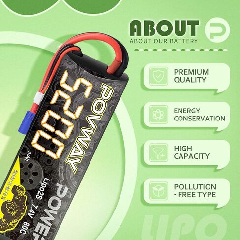 2S Lipo Battery 5200mAh 80C 7.4V RC Battery Hard Case with EC3 Plug for RC Cars, RC Truck, RC Airplane, RC Helicopter, Drone, Quadcopter - 2pack in Saudi Arabia