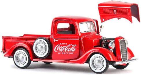 1937 Ford Pickup Truck Coca-Cola أحمر مع 6 زجاجات ملحقات كرتون 1/24 Diecast Model Car من Motorcity Classics""" in Saudi Arabia