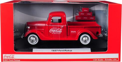 1937 Ford Pickup Truck Coca-Cola أحمر مع 6 زجاجات ملحقات كرتون 1/24 Diecast Model Car من Motorcity Classics""" in Saudi Arabia