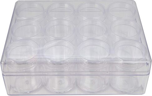 The Beadsmith Personality Case - Clear Storage Organizer Box, 6.25 x 4.75 x 2.1 inches - Includes 12 Small Containers with lids - 1.5 x 2 inches, Bead Holder in Saudi Arabia