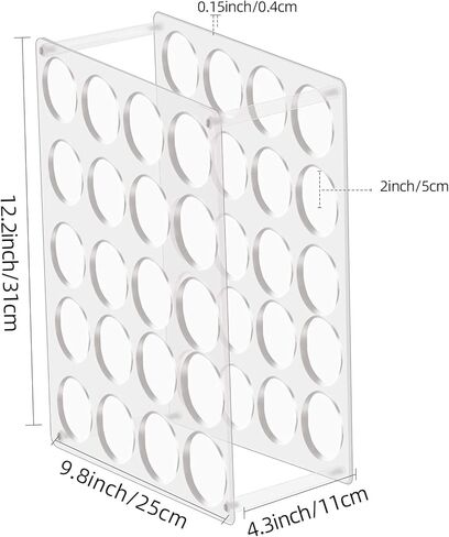 حامل لفافة الفينيل من AOFLLU، رف عرض أكريليك منظم للتخزين مكون من 20 فتحة، حامل حامل لفافة قوي وخفيف الوزن لتزيين غرفة الورق الفنية، لفات 2 بوصة، شفاف in Kuwait