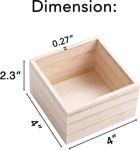 CALPALMY (8 عبوات من صندوق خشبي غير مكتمل، 4 × 4 × 2.3 صناديق خشبية صغيرة للحرف اليدوية، ديكور منزلي ريفي، وقطع مركزية خشبية للطاولات in Saudi Arabia