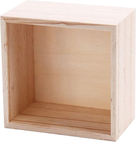 CALPALMY (8 عبوات من صندوق خشبي غير مكتمل، 4 × 4 × 2.3 صناديق خشبية صغيرة للحرف اليدوية، ديكور منزلي ريفي، وقطع مركزية خشبية للطاولات in Saudi Arabia