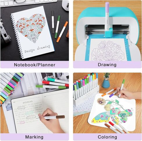 أقلام DOOHALO ذات النقاط الدقيقة لأقلام Cricut Joy ذات الرأس المزدوج مع 0.4 طرف 1.0 طرف 48 عبوة لكل مجموعة لكتابة ملحقات الرسم للحرف الفنية in Kuwait