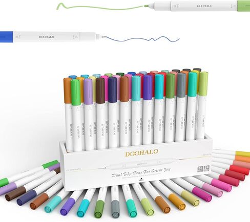 أقلام DOOHALO ذات النقاط الدقيقة لأقلام Cricut Joy ذات الرأس المزدوج مع 0.4 طرف 1.0 طرف 48 عبوة لكل مجموعة لكتابة ملحقات الرسم للحرف الفنية in Kuwait