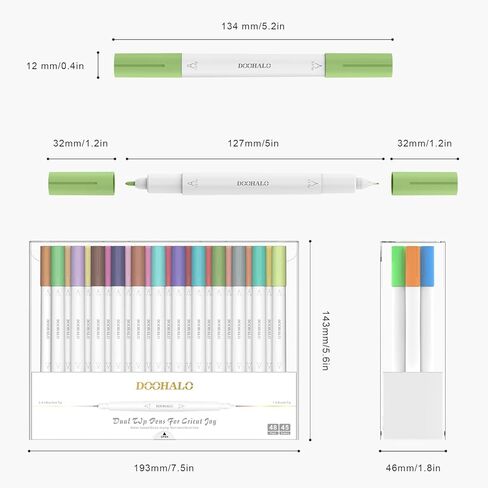 أقلام DOOHALO ذات النقاط الدقيقة لأقلام Cricut Joy ذات الرأس المزدوج مع 0.4 طرف 1.0 طرف 48 عبوة لكل مجموعة لكتابة ملحقات الرسم للحرف الفنية in Kuwait