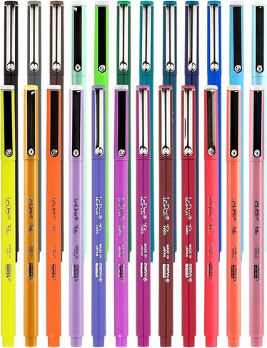 Marvy Uchida Le Pen Flex - 24 Colors - Colored Calligraphy Pens for Journaling - Quick Drying, Smudge-Proof Brush Markers for Hand Lettering, Drawing, Journals, and Planners in Saudi Arabia
