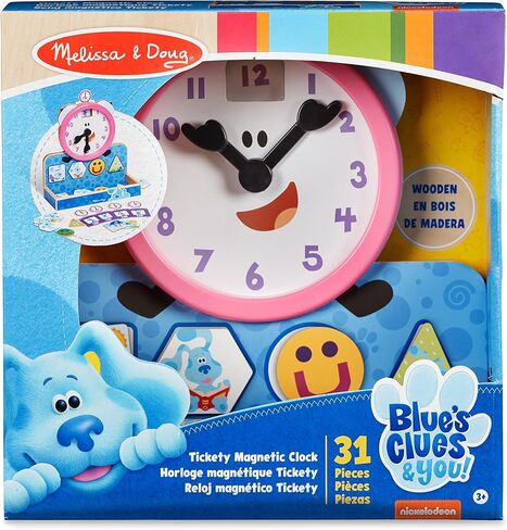 Melissa & Doug Blue's Clues & You! Wooden Tickety Tock Magnetic Clock (31 Pieces) in Saudi Arabia