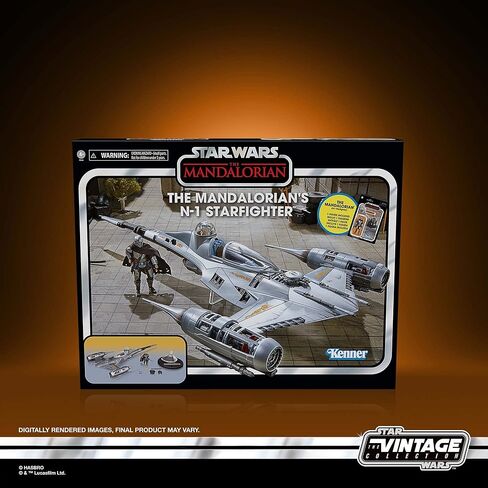 ستار وورز ذا فينتاج كوليكشن The Mandalorian's N-1 Starfighter، The Mandalorian 3.75 بوصة مركبة وشخصيات مجسمة، للأعمار من 4 سنوات فما فوق in Kuwait