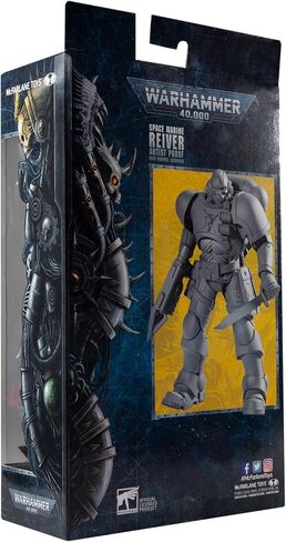 ألعاب ماكفارلين Warhammer 40,000 Space Marine Reiver (مقاومة للفنانين) مع قاذفة العنب وقاعدة مجسمة مقاس 7 بوصات in Saudi Arabia