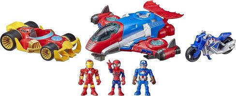 مجسم Marvel Super Hero Adventures وJetquars Multipack، 3 شخصيات مجسمة و3 مركبات، ألعاب 5 بوصات للأطفال من سن 3 سنوات فما فوق (حصريًا لأمازون) in Saudi Arabia