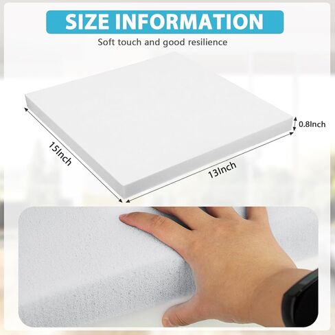Nuenen 8 Pieces Upholstery Cushion Foam 15 x 13 x 0.8 Inch High Density Foam Craft Cushion Foam Couch Cushion Replacement for Sofa Chair Padding Support Replacement Repair in Saudi Arabia