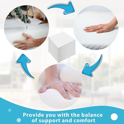 Nuenen 8 Pieces Upholstery Cushion Foam 15 x 13 x 0.8 Inch High Density Foam Craft Cushion Foam Couch Cushion Replacement for Sofa Chair Padding Support Replacement Repair in Saudi Arabia