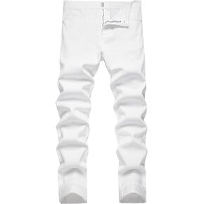 DANT BULUN Men's Fashion Casual Printed Jeans Stretch Skinny Denim Jogger Pants