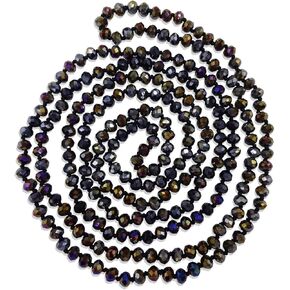 MGR MY GEMS ROCK! 80-inch 6x8MM Endless Infinity Beaded Long OR 4-Layer Multi Strand Statement Crystal Necklace. in Kuwait