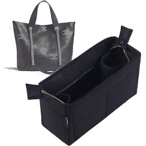 Purse Organizer Insert for Chanel shopping Large bag insert Organizer2086Black-C