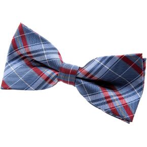 Retreez Stylish Plaid Checkered Woven Microfiber Pre-tied Bow Tie (4.5")