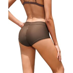 Annbon Ruched Scrunch Butt Bikini Bottoms Mid Rise boy Short Swim Bottoms Bathing Suit Bottoms for Women Full Coverage in Kuwait