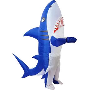 زي قرش قابل للنفخ من جاردنتايم للبالغين من الجنسين زي هالوين تفجير بذلة لكامل الجسم بدلة كاركارياس بالهواء المنفوخ لحفلات الهالوين التنكرية in Kuwait