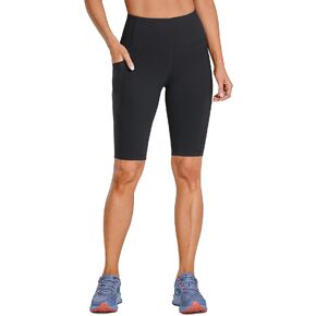 CRZ YOGA Women's Naked Feeling Long Biker Shorts - 10'' High Waisted Workout Gym Running Spandex Shorts Side Pockets in Kuwait