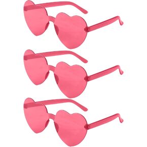 ZNHIS Heart Shaped Sunglasses, Party Glasses, 3 Pairs, Heart Shaped Glasses, Heart Sunglasses, Colorful Sunglasses