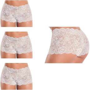 Besame Women Cheeky Lace Hipster Panties Underwear Sexy Lingerie 3 Pack