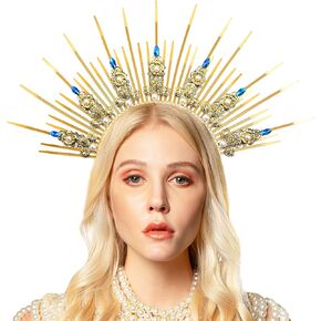 الذهب هالو تاج خوذة ماري آلهة تاج المرأة البريدي التعادل سبايك الشمس عقال غطاء الرأس لجميع القديسين الأمومة التقطت الصور in Kuwait