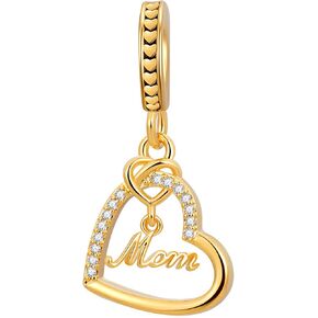 QeenseKc 2PCS Mother Daughter Love Heart Charm I Love You to the Moon and Back Crystal Enamel Dangle Bead Charm in Kuwait