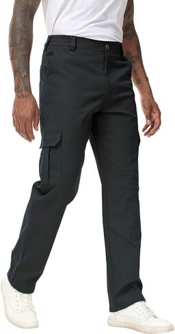 Soojun Men's Elastic Waist Relaxed Fit Stretch Cargo Pant in Kuwait