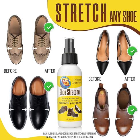 EZR Shoe Stretch Spray - Softener & Stretcher Shoe Spray To Instantly Increase Comfort & Loosen Tight Spots In Leather Shoes, Sneakers, Loafers, Sandals, Suede, Nubuck, Canvas, & High Heels, 4 Fl Oz in Saudi Arabia