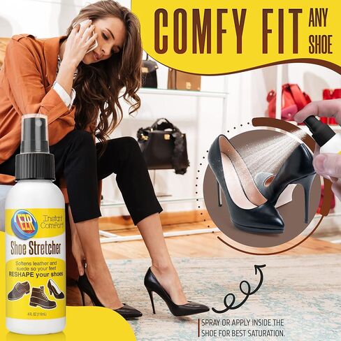 EZR Shoe Stretch Spray - Softener & Stretcher Shoe Spray To Instantly Increase Comfort & Loosen Tight Spots In Leather Shoes, Sneakers, Loafers, Sandals, Suede, Nubuck, Canvas, & High Heels, 4 Fl Oz in Saudi Arabia
