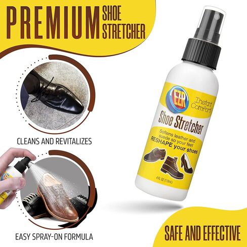 EZR Shoe Stretch Spray - Softener & Stretcher Shoe Spray To Instantly Increase Comfort & Loosen Tight Spots In Leather Shoes, Sneakers, Loafers, Sandals, Suede, Nubuck, Canvas, & High Heels, 4 Fl Oz in Saudi Arabia