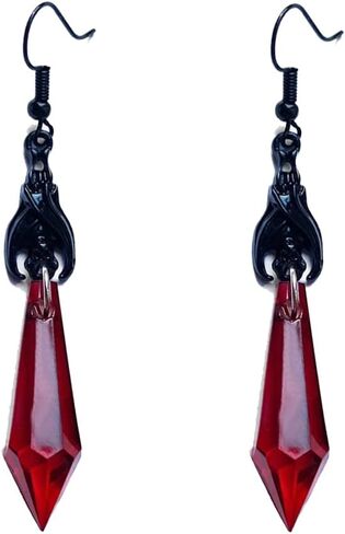 Gothic Bat Dangle Earrings Red Black Crystal Bat Earrings for Women Girls Punk Bat Animal Earrings Halloween Costumes Party Jewelry in Kuwait
