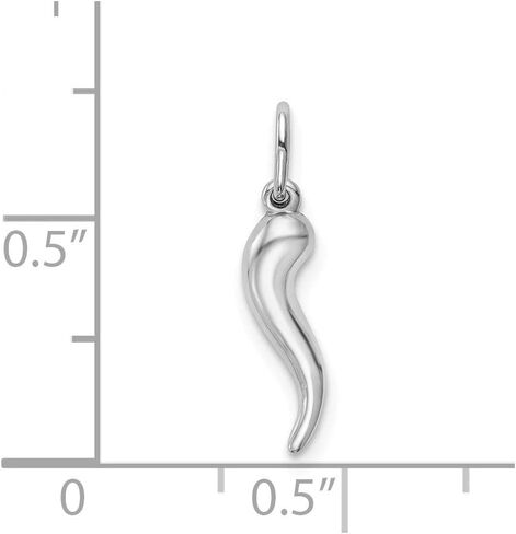 14K الذهب الأبيض كورنيسيلو القرن الإيطالي حماية قلادة سحر صغيرة (3/4 ") - هدايا مجوهرات للنساء زوجة أمي هدايا للرجال الزوج الأب in Saudi Arabia