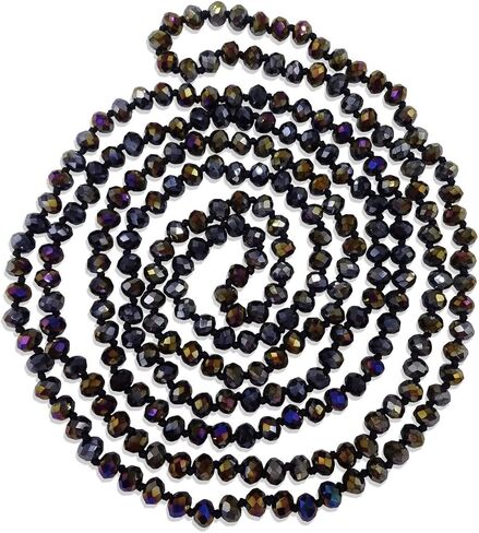 MGR MY GEMS ROCK! 80-inch 6x8MM Endless Infinity Beaded Long OR 4-Layer Multi Strand Statement Crystal Necklace. in Kuwait